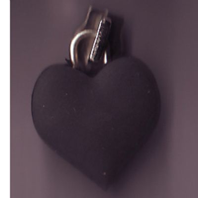 Rubberized Zipper Pull with Heart Shape