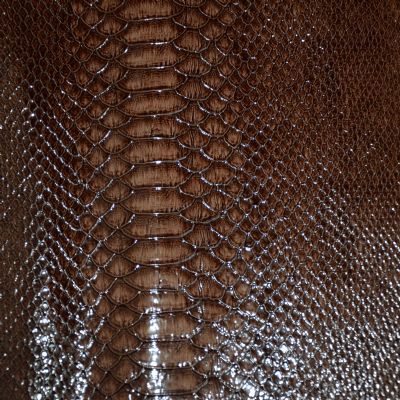 Glossy High Quality PU Leather with Snake Skin Pattern