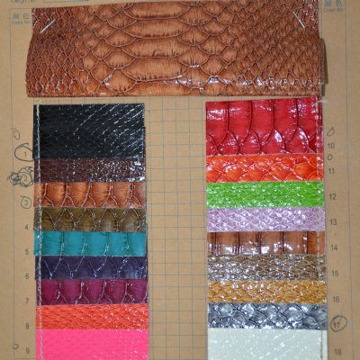 Glossy PU Leather w/Snake Skin Pattern