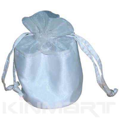 Bridal Satin Make-up Bag with Drawstring Closure