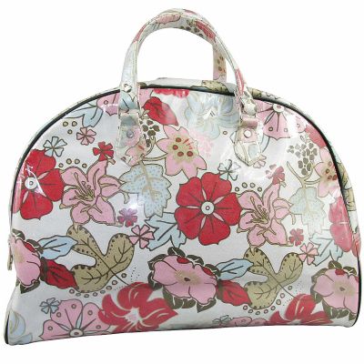 Jumbo Travel Handbag in Hibiscus Floral Canvas