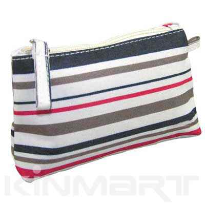 Monogram Stripe Cosmetic Bag