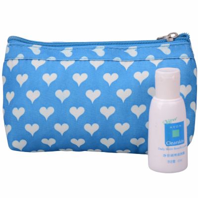 Heart Print Cosmetic bag Monogrammed