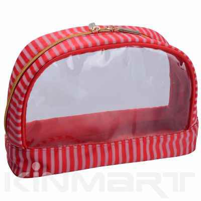 Stripe Vanity Bag W/Clear Window