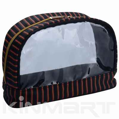 Stripe Vanity Bag W/Clear Window