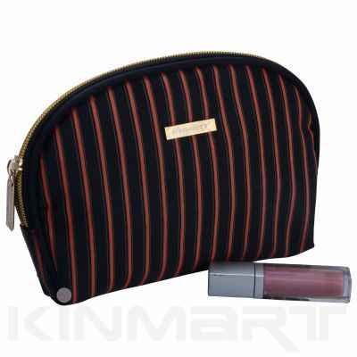 Striped Print Cosmetic Pouch Monogrammed