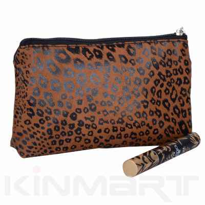 Leopard Pattern Cosmetic Brush Bag
