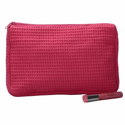 Monogrammed Waffle Makeup Bag