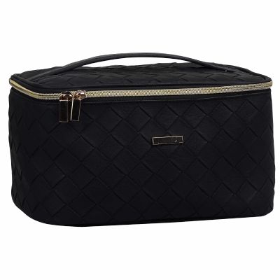 High Quality PU Woven Pattern Vanity Bag