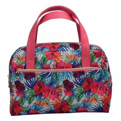 Monogrammed Floral Imprint Handbag