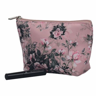 Floral Monogrammed Makeup Pouch