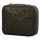 High Quality Embossed Woven Pattern PU Men Travel Toiletry Bag Personalized