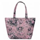 Tote Bag with Monogrammed Rose Pattern