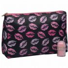 Toiletry Pouch Monogrammed Print Sexy Lips Pattern