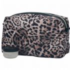 Monogrammed Leopard Skin Cosmetic Pouch