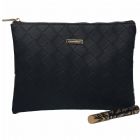 Woven Style PU Leather Cosmetic Clutch Bag